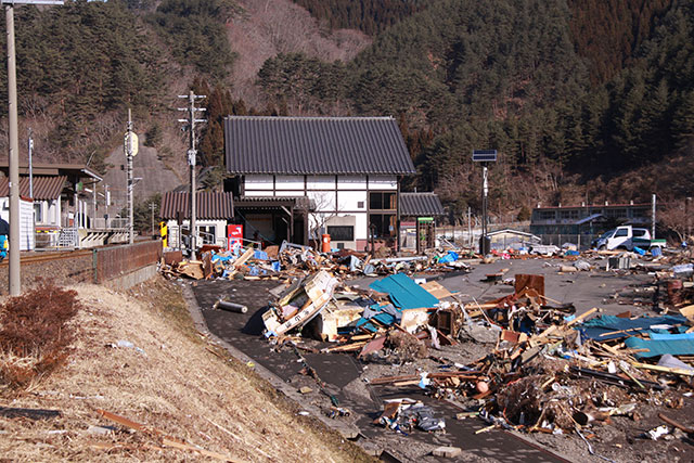 Damage / Hiraiga / In front of Tanohata station