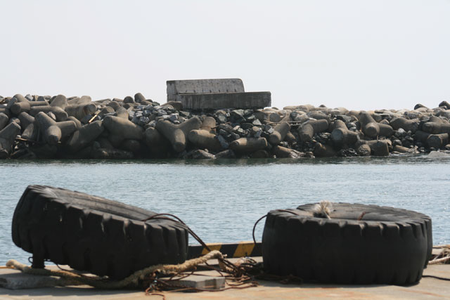 被災 釣師 港湾