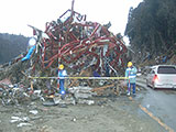 Miyagi Shichigahama TEC-FORCE Route45 of Kyusyu Research of damaged state of around Shiomibashi, Shichigaham 